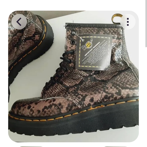VINTAGE 90's DR. MARTENS Python Print Platform Boots Women Sz US 6 ENGLAND - NWT - Picture 9 of 9